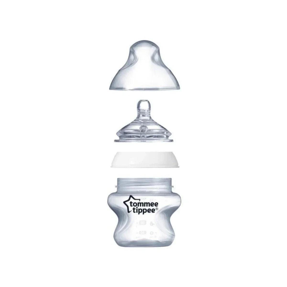 Tommee Tippee baby bottle with soft teat and base, 150 ml; extra-slow flow