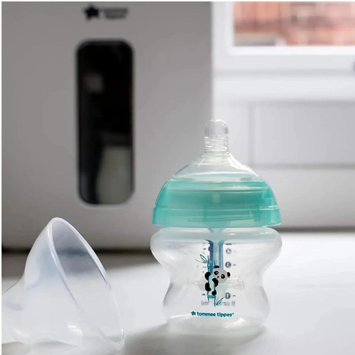 Tommee Tippee 150ml anti-colic baby bottle with aqua teat and clear body
