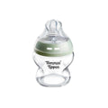 150ml glass baby bottle with green collar and anti-colic valve