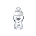 250ml glass baby bottle with Tommee Tippee Natural Start teat, clear anti-colic design