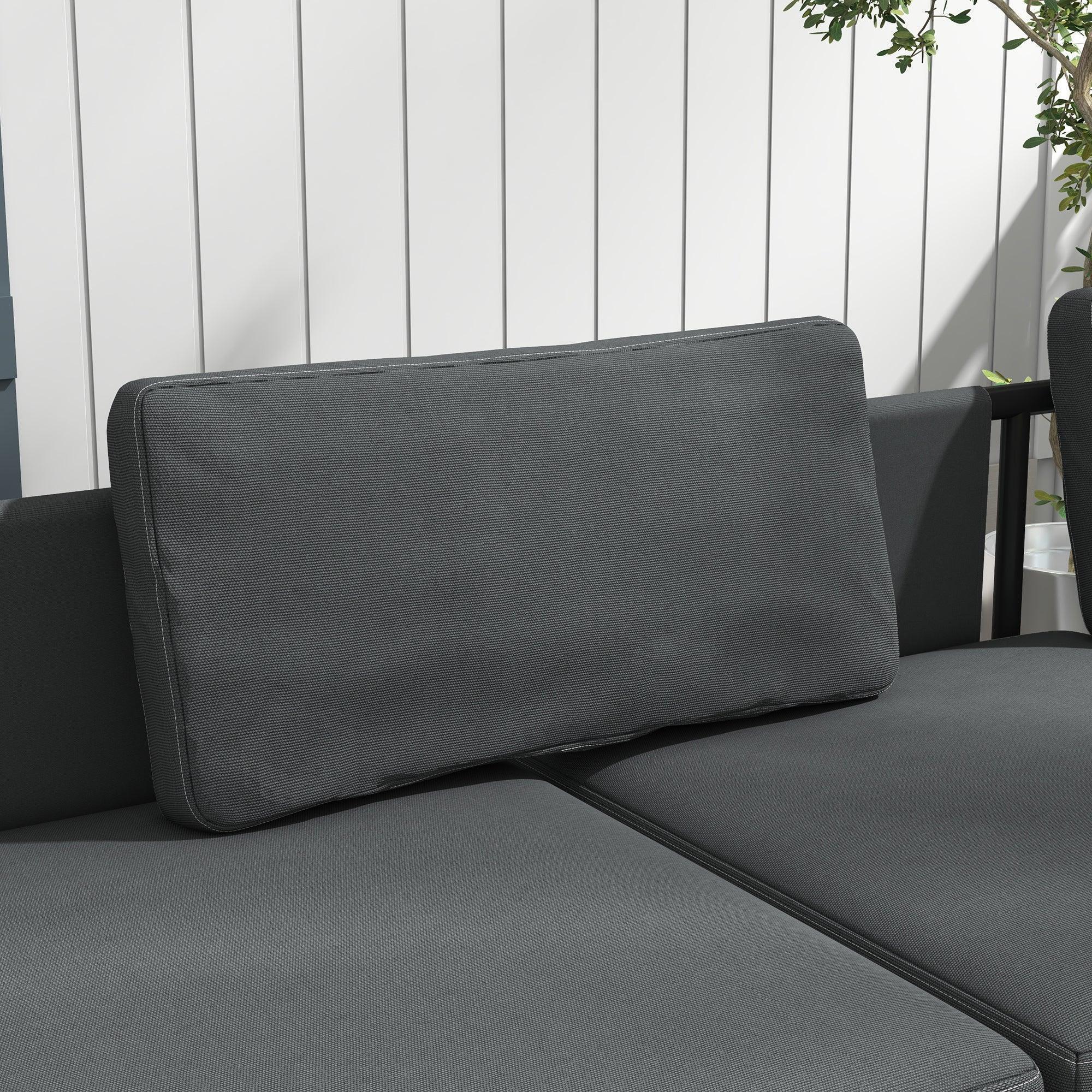 Three-Piece 'L' Garden Sofa Set - Grey - Bobobiy
