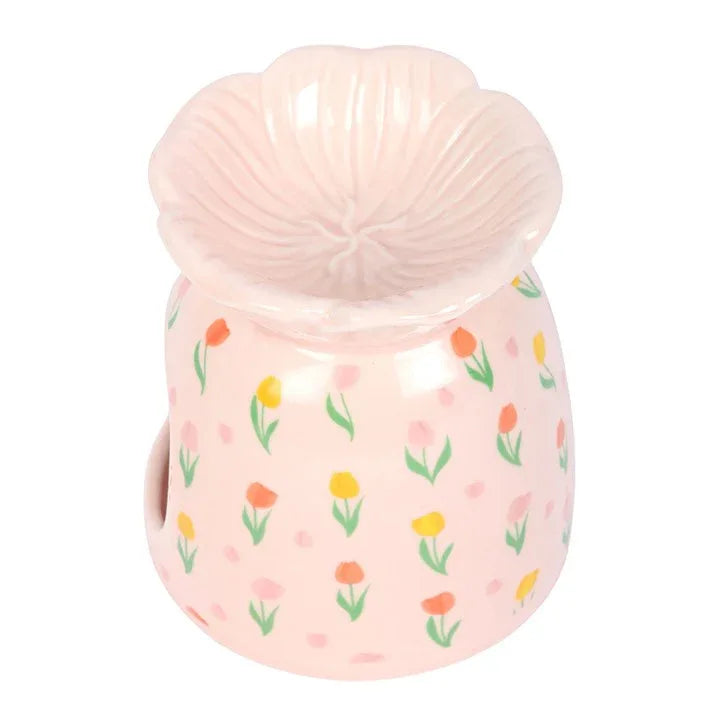 Tulip Print Oil Burner and Wax Warmer - Bobobiy
