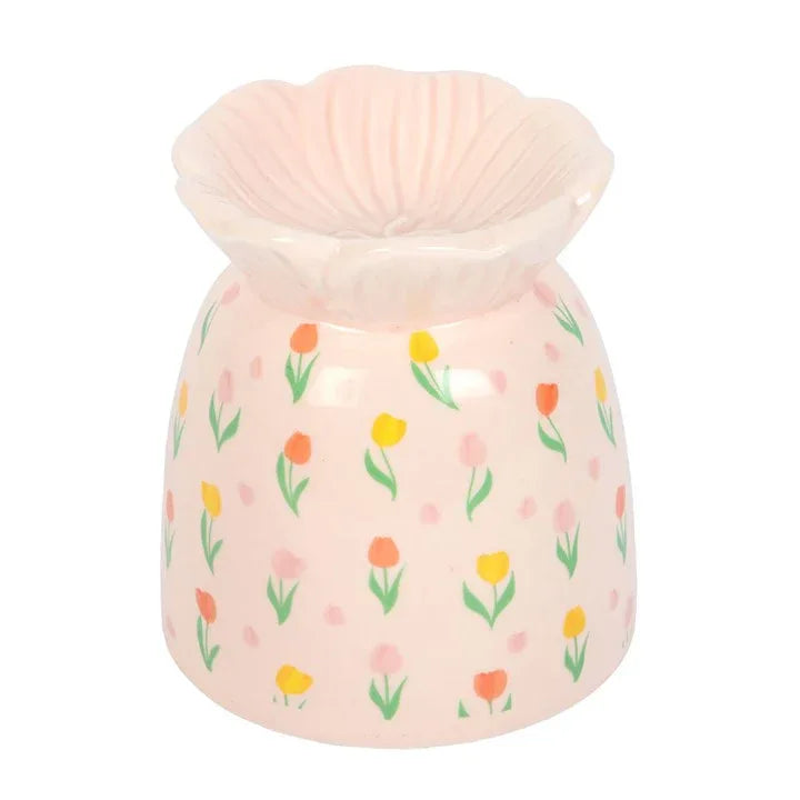 Tulip Print Oil Burner and Wax Warmer - Bobobiy