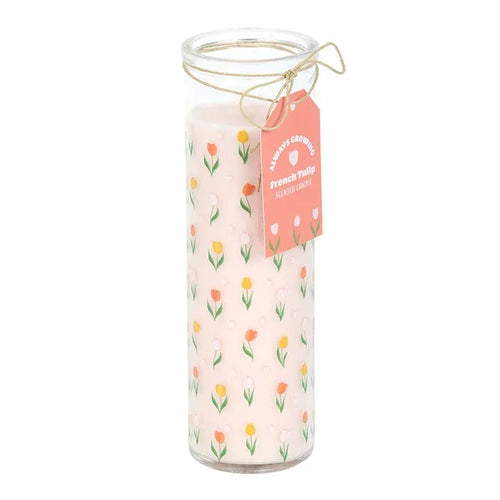 Tulip Print French Tulip Tube Candle - Bobobiy
