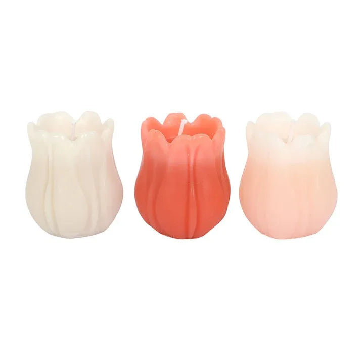 Set of 3 Tulip Shaped Candles - Bobobiy