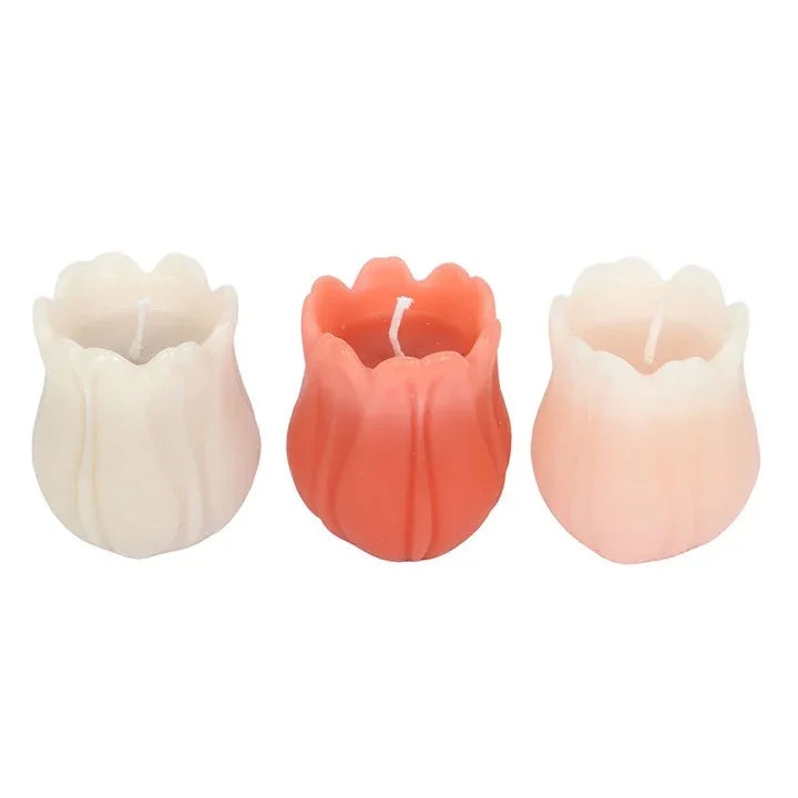 Set of 3 Tulip Shaped Candles - Bobobiy