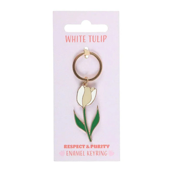 White Tulip Keyring - Bobobiy