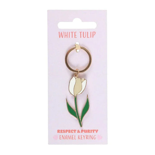 White Tulip Keyring - Bobobiy
