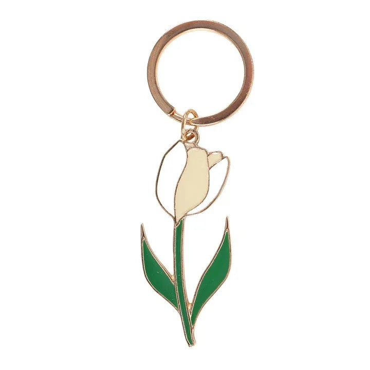 White Tulip Keyring - Bobobiy