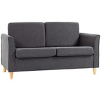 Dark grey 2-seat loveseat sofa with padded arms and backrest