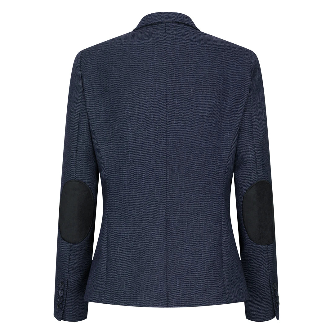 TPW-AK-04 - Women's Navy 3 Piece Herringbone Tweed Suit