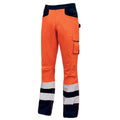 U-Power Light Hi-Vis Combat Cargo Work Trousers Elasticated Waist