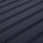 Dark corrugated steel panel texture from the storage shelter roof