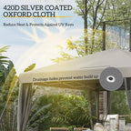 Light grey gazebo canopy roof underside with drainage holes detail