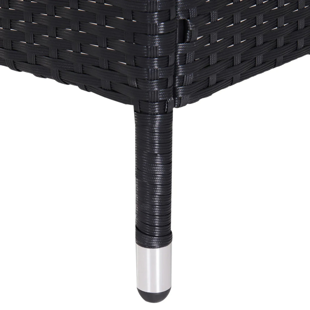 2-Seater Rattan Chair Set W/Middle Tea Table-Black - Bobobiy