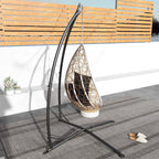 Black metal hammock chair stand with hanging net egg chair and metal chain