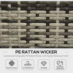 Grey PE rattan wicker weave panel with detailed interlaced pattern