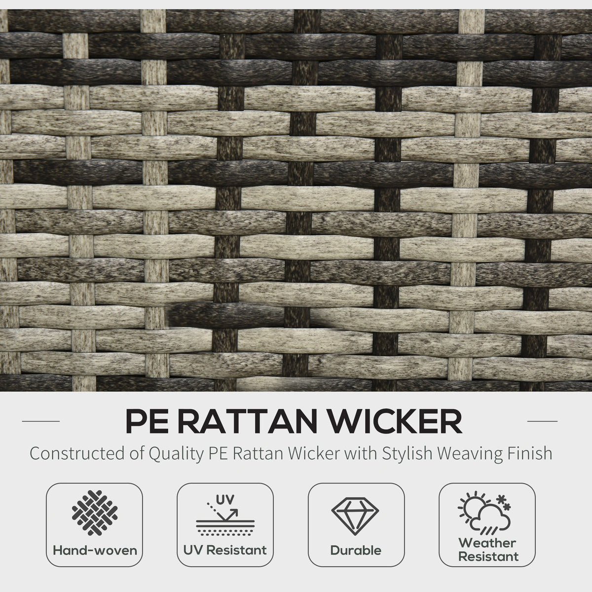 Grey and dark woven rattan wicker texture close-up