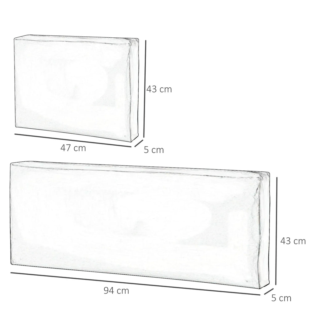 3 PCs Outdoor Seat Cushion for Rattan Furniture, Garden Furniture Cushions, Grey - Bobobiy