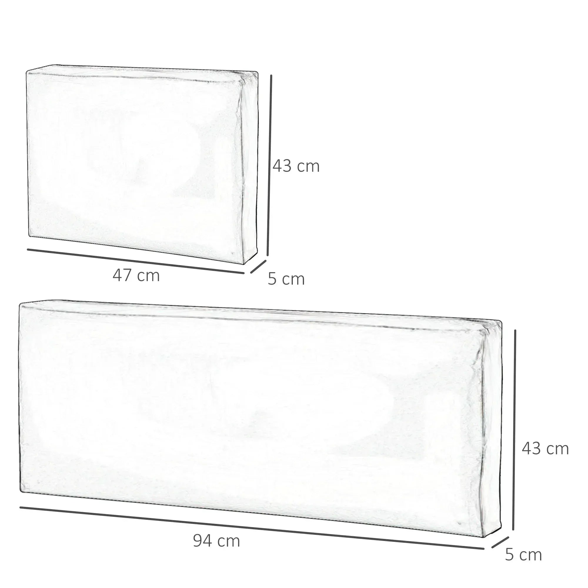 3 PCs Outdoor Seat Cushion for Rattan Furniture, Garden Furniture Cushions, Grey - Bobobiy