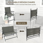 Outsunny Four Piece Metal Garden Sofa Set Mixed Brown