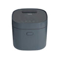 Smoky blue baby UV steriliser and dryer, closed lid with control panel on top
