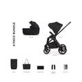 Noir 2-in-1 stroller bundle with carrycot and accessories, 8-piece set
