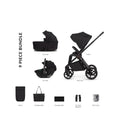 Venicci Claro 2 3-in-1 9-piece comfort bundle in black, stroller and accessories set