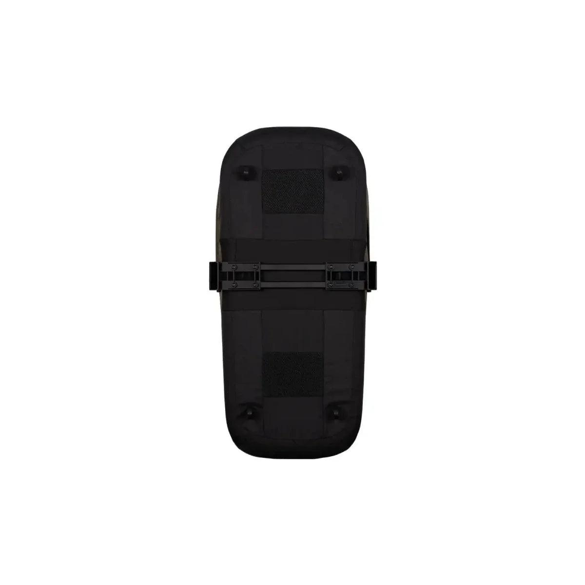 Black stroller rain cover, quilted style, with front openings