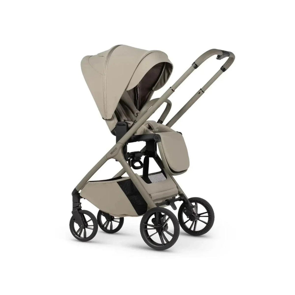 Latte 2-in-1 stroller with carrycot and seat unit, beige fabric, black wheels
