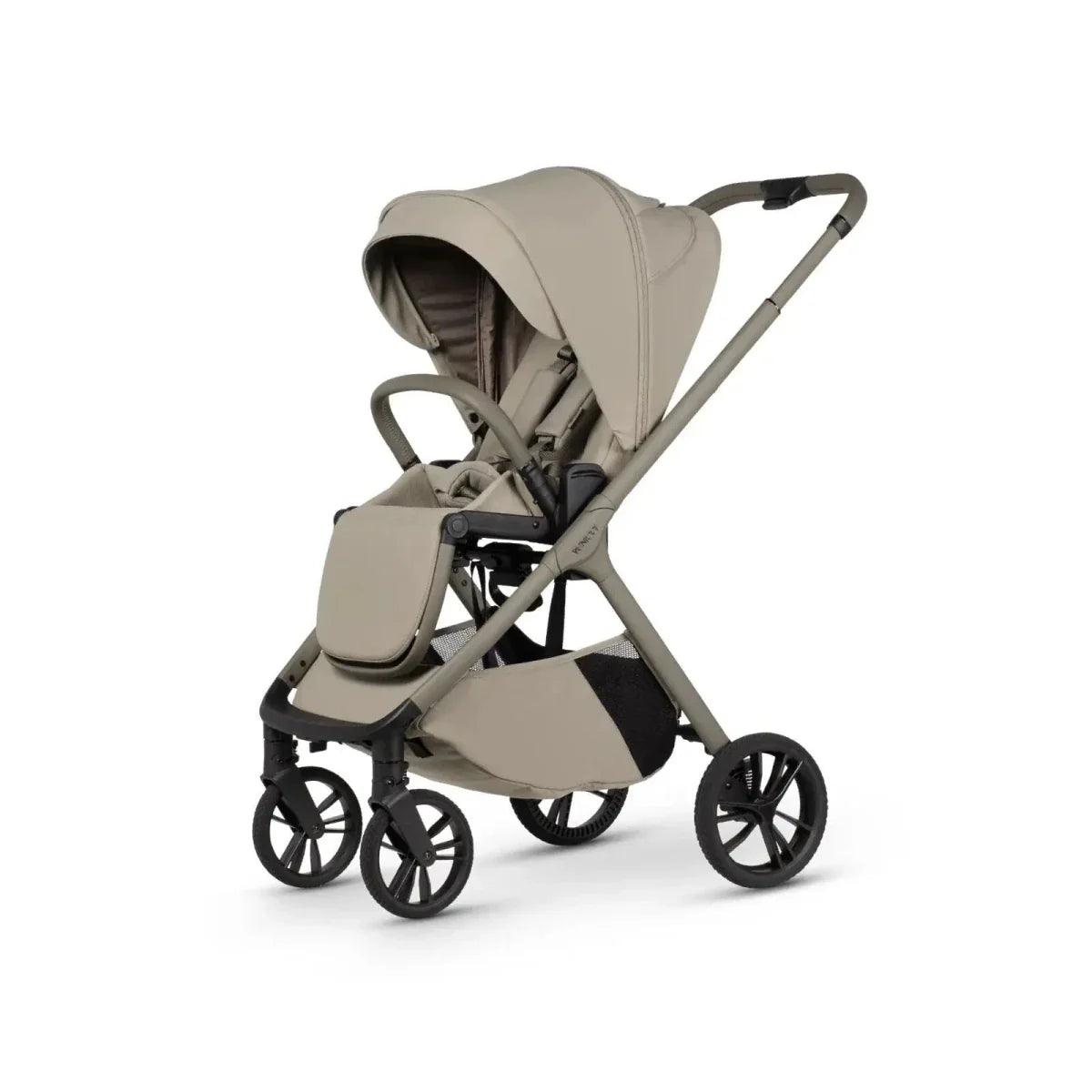 Latte 2-in-1 stroller with carrycot and seat unit, beige canopy and armrests