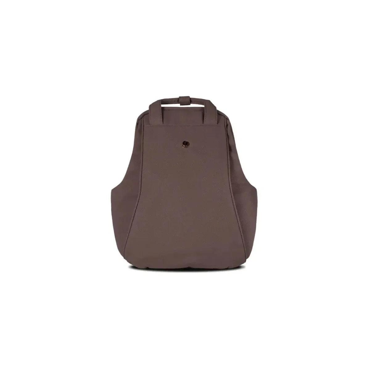 Brown changing bag with front pocket and top carry handle