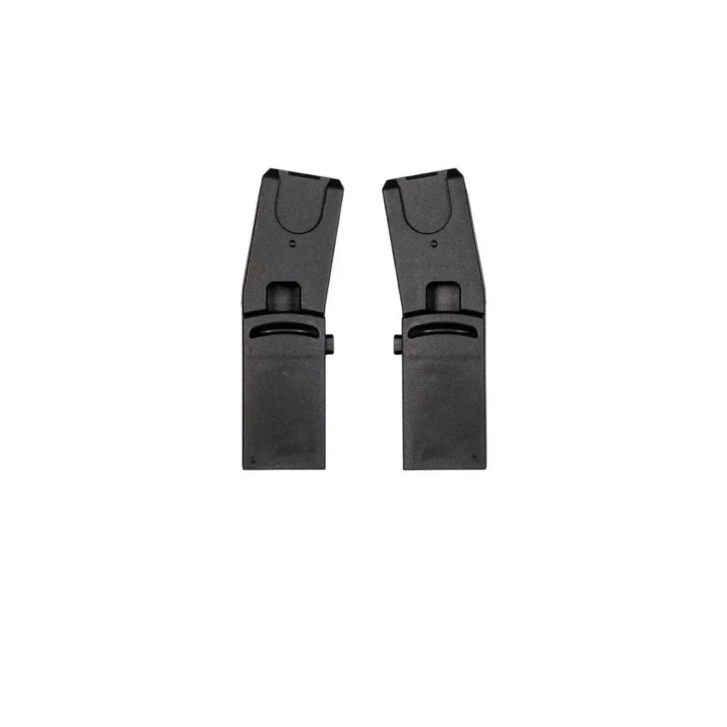 Pair of black car seat adaptors with locking clips