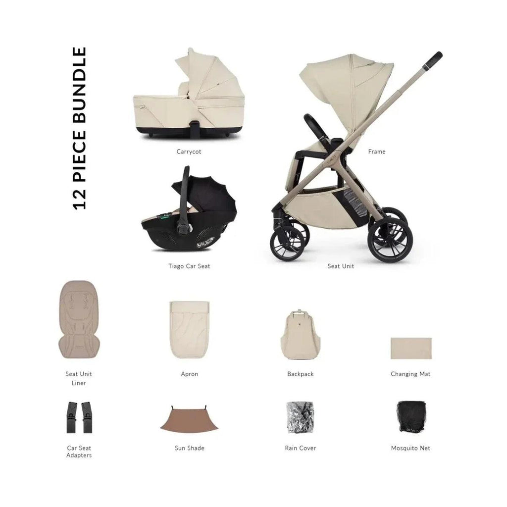 12-piece stroller comfort bundle layout with included accessories