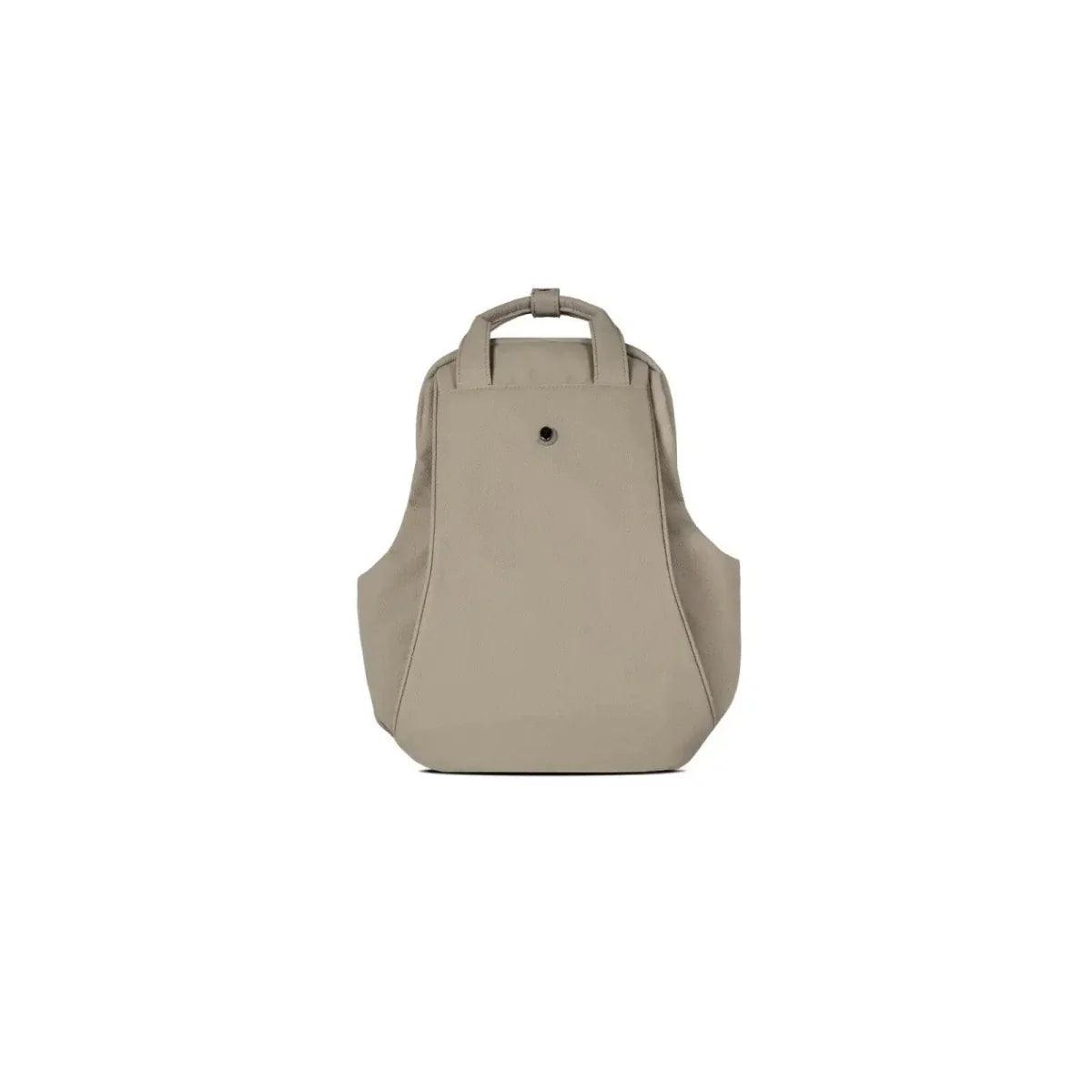 Latte diaper backpack with top handle and front pocket