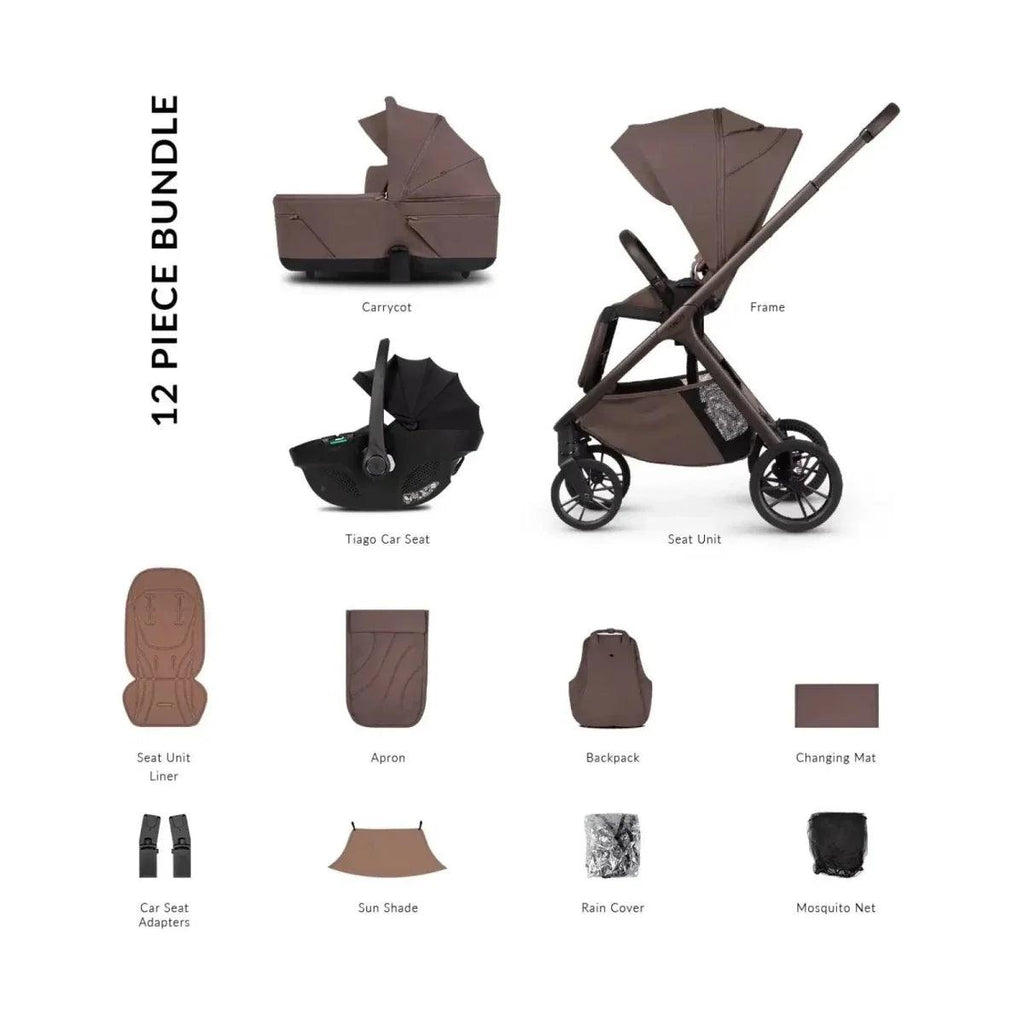 3-in-1 stroller comfort bundle with carrycot, seat, car seat and accessories (black)