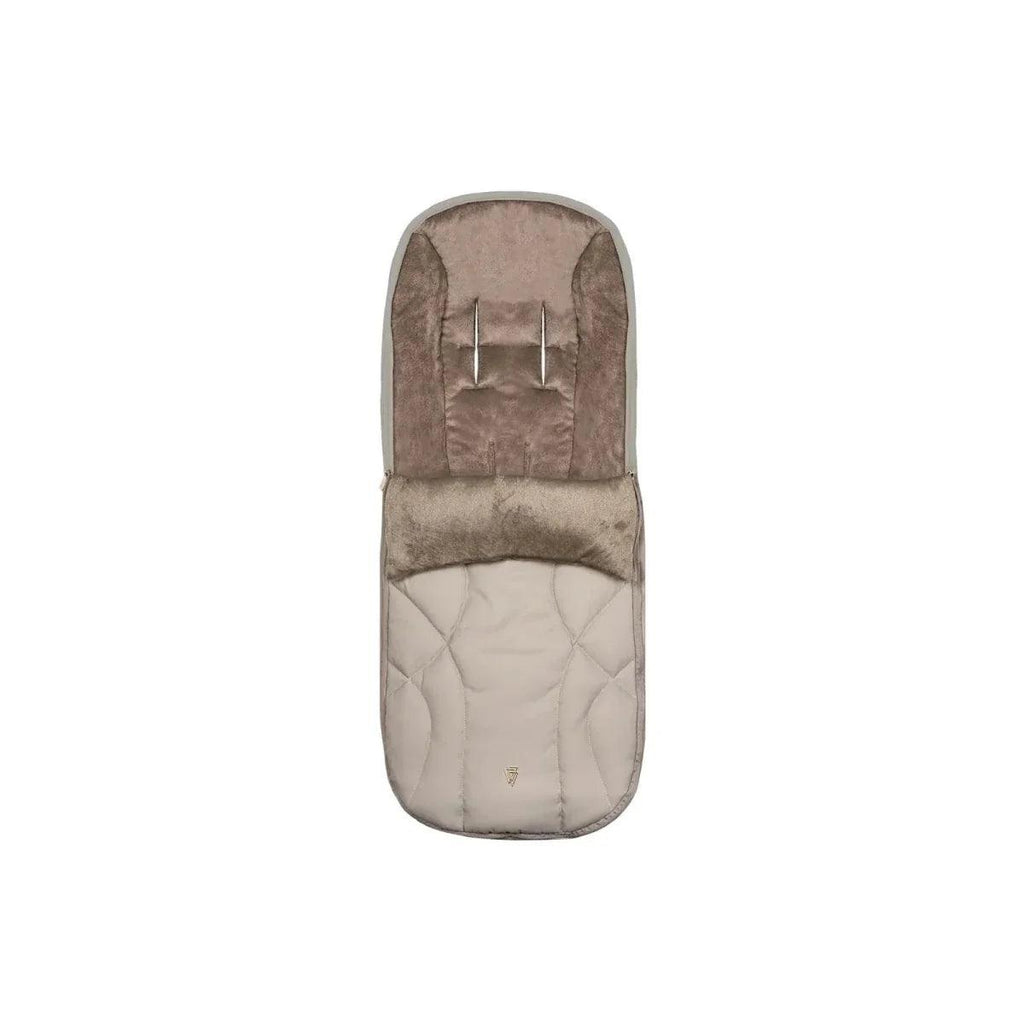 Pebble padded footmuff/liner with quilted lower panel and zip opening