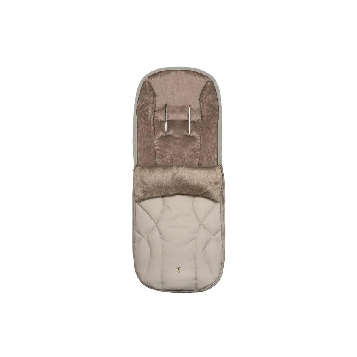 Pebble padded footmuff/liner with quilted lower panel and zip opening