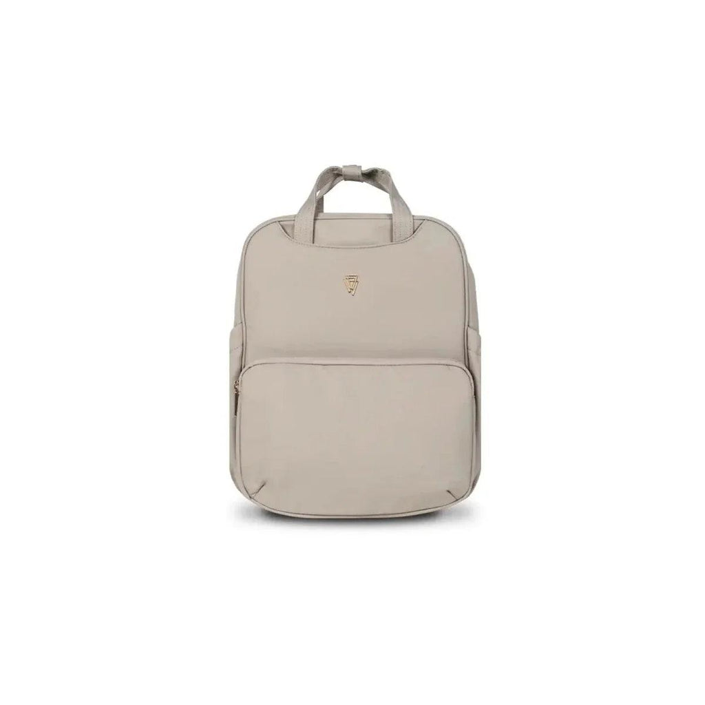 Pebble diaper backpack with top handle and small front logo