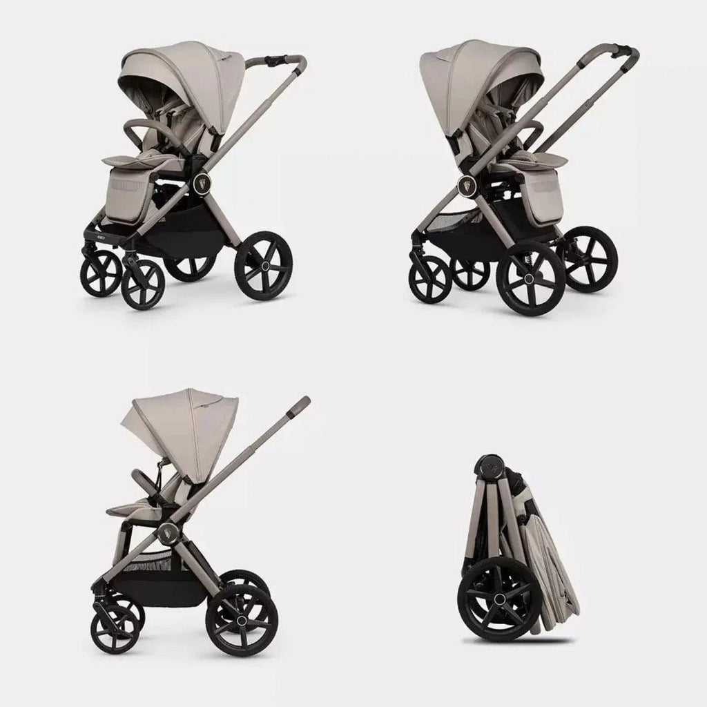 Pebble stroller bundle collage with stroller views and accessory covers