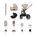 Beige pebble 3-in-1 stroller bundle with accessory set