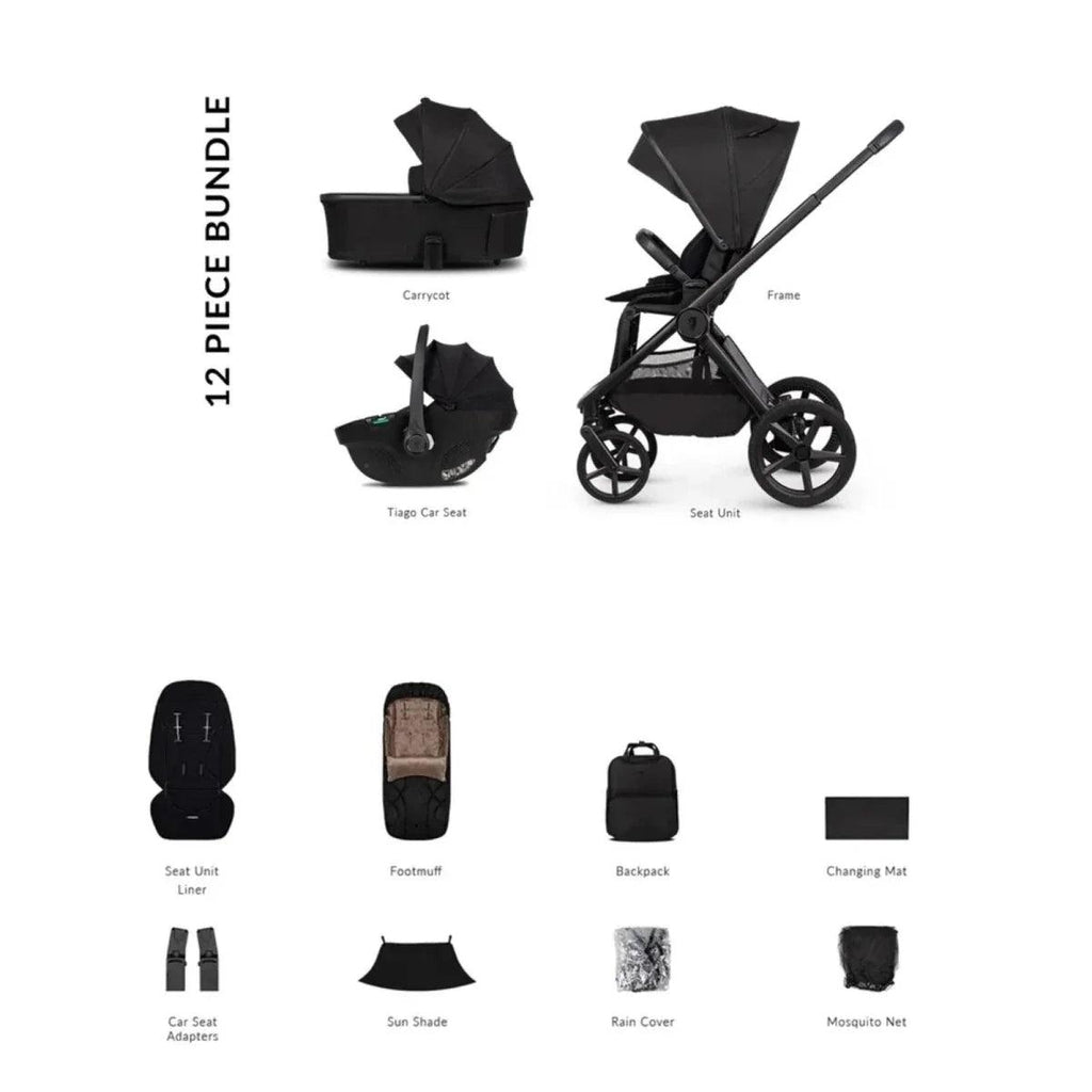 3-in-1 stroller comfort bundle with black seat and included accessories