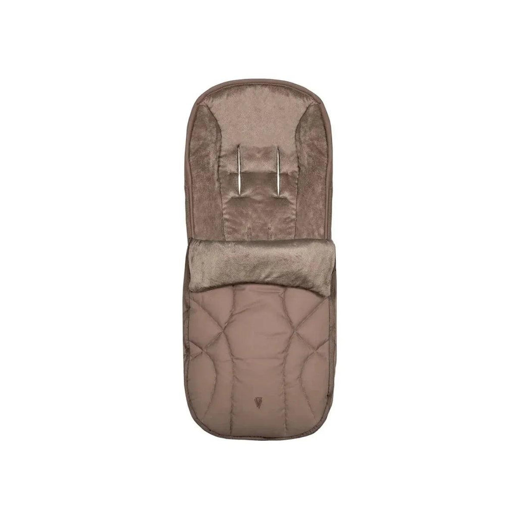 Beige quilted footmuff/liner with button straps for stroller use