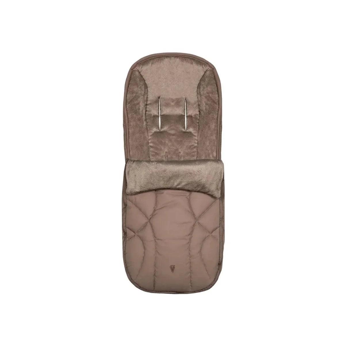 Beige quilted footmuff/liner with button straps for stroller use