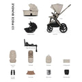 13-piece luxury stroller accessory bundle in black and pebble