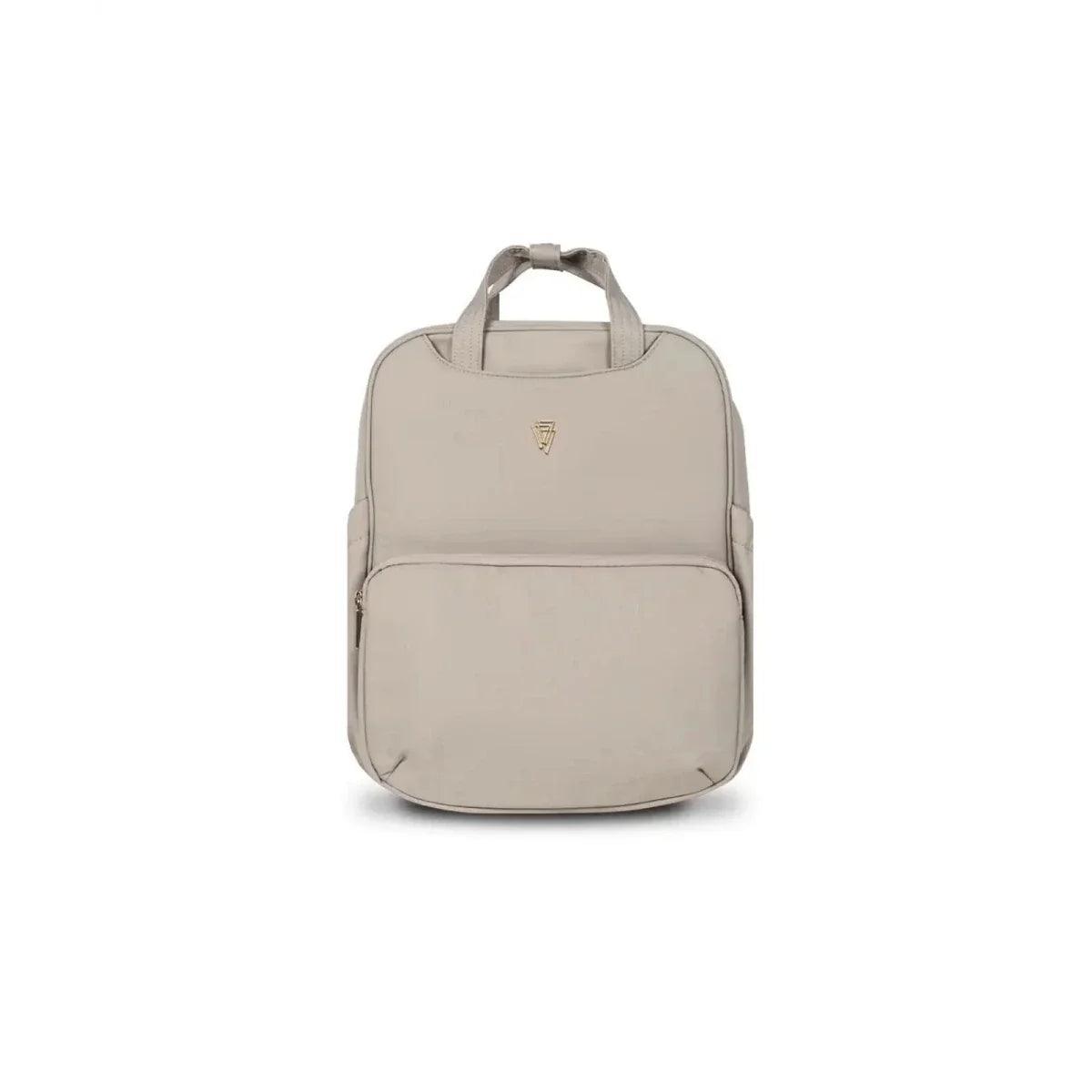Pebble diaper backpack with zip and carry handle