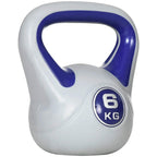 6 kg kettlebell with purple handle and grey body, front view with weight badge