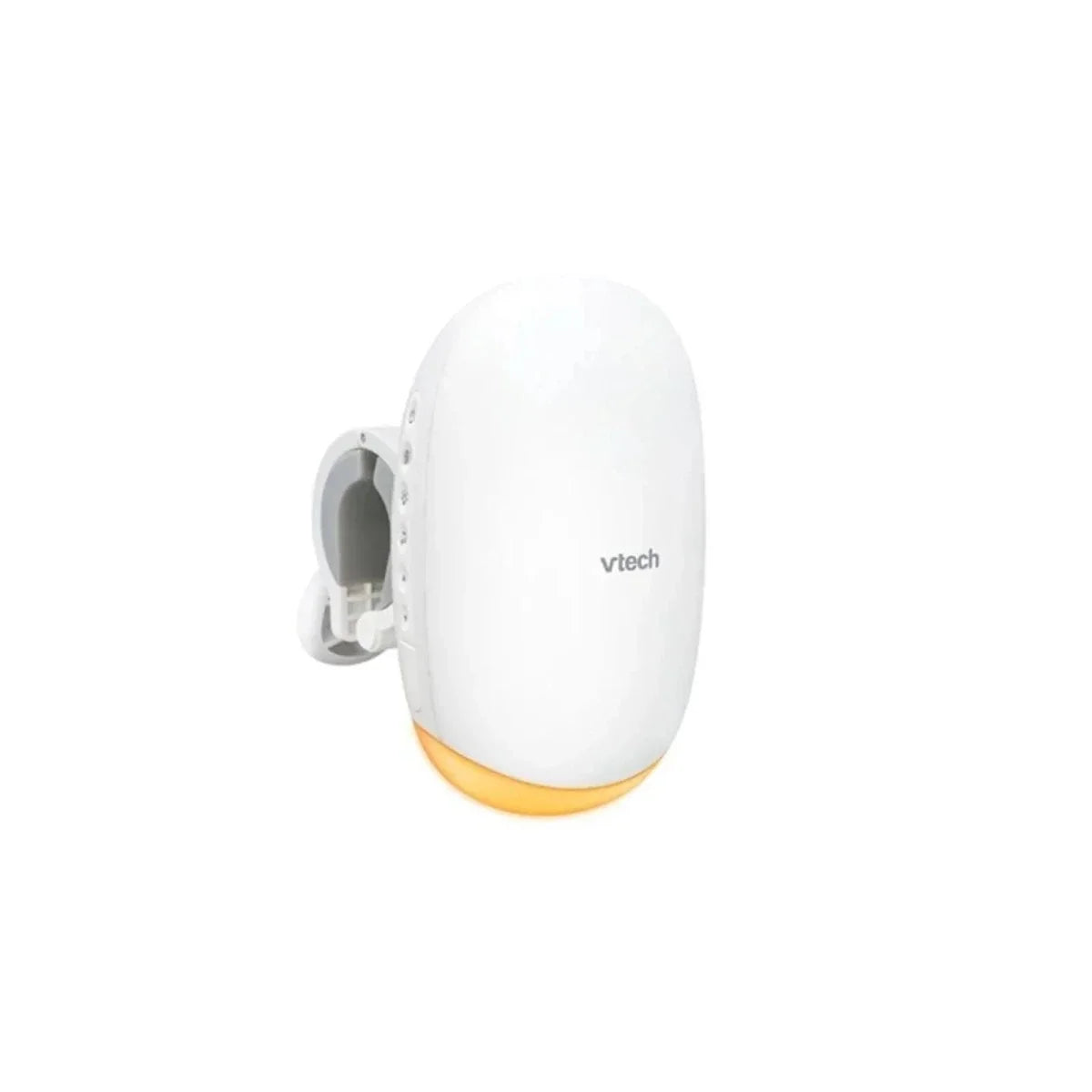 White VTech sound unit with yellow base and side clip mount