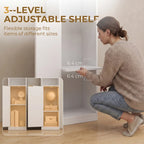 White wood-effect bookcase with adjustable shelves in open cubbies