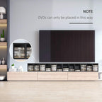 Black DVD and CD media storage shelf with multi-tier open compartments